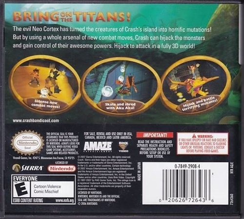 Crash of the Titans - Amerikansk Version - Nintendo DS (B Grade) (Genbrug)